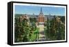 Hartford, Connecticut - Exterior View of Aetna Life Insurance Building-Lantern Press-Framed Stretched Canvas