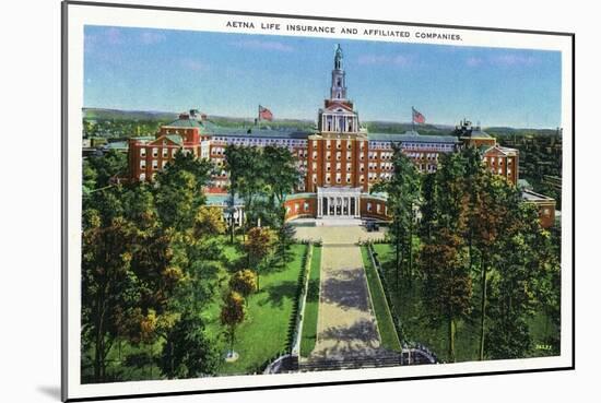 Hartford, Connecticut - Exterior View of Aetna Life Insurance Building-Lantern Press-Mounted Art Print