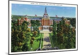 Hartford, Connecticut - Exterior View of Aetna Life Insurance Building-Lantern Press-Mounted Art Print