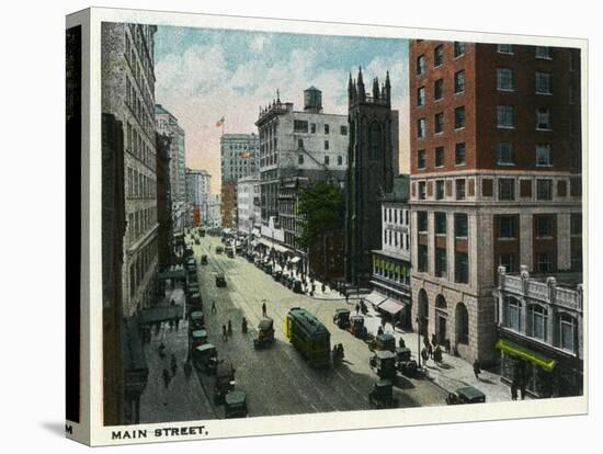 Hartford, Connecticut - Main Street Scene-Lantern Press-Stretched Canvas