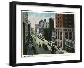 Hartford, Connecticut - Main Street Scene-Lantern Press-Framed Art Print