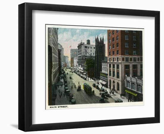 Hartford, Connecticut - Main Street Scene-Lantern Press-Framed Art Print