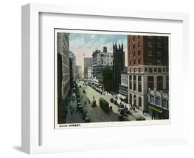 Hartford, Connecticut - Main Street Scene-Lantern Press-Framed Art Print