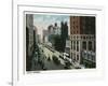 Hartford, Connecticut - Main Street Scene-Lantern Press-Framed Art Print