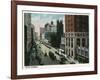 Hartford, Connecticut - Main Street Scene-Lantern Press-Framed Art Print