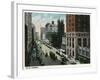 Hartford, Connecticut - Main Street Scene-Lantern Press-Framed Art Print