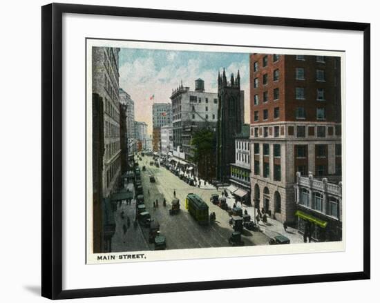 Hartford, Connecticut - Main Street Scene-Lantern Press-Framed Art Print