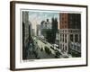 Hartford, Connecticut - Main Street Scene-Lantern Press-Framed Art Print