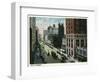 Hartford, Connecticut - Main Street Scene-Lantern Press-Framed Premium Giclee Print