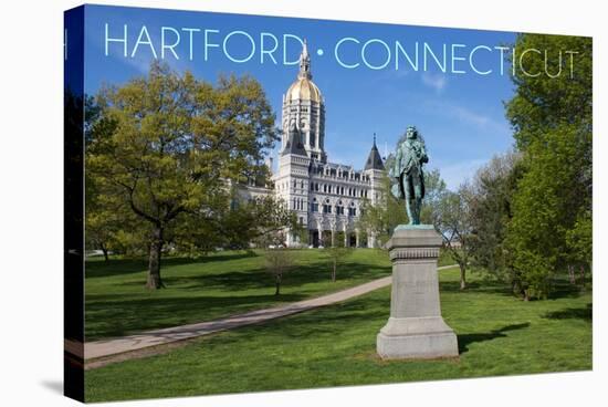 Hartford, Connecticut - Putnam Statue in Bushnell Park-Lantern Press-Stretched Canvas
