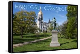 Hartford, Connecticut - Putnam Statue in Bushnell Park-Lantern Press-Framed Stretched Canvas