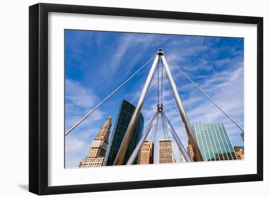 Hartford, Connecticut, USA Cityscape at Founders Bridge.-SeanPavonePhoto-Framed Photographic Print