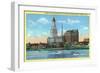 Hartford, Connecticut, View of the Travelers Building from across the CT River-Lantern Press-Framed Art Print