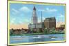 Hartford, Connecticut, View of the Travelers Building from across the CT River-Lantern Press-Mounted Art Print