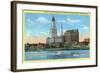 Hartford, Connecticut, View of the Travelers Building from across the CT River-Lantern Press-Framed Art Print