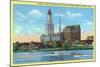 Hartford, Connecticut, View of the Travelers Building from across the CT River-Lantern Press-Mounted Art Print