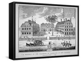 Harvard College, Cambridge, Massachusetts C.1739 (Litho)-American-Framed Stretched Canvas