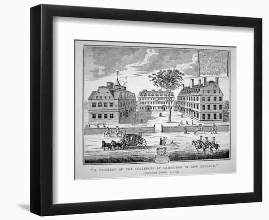 Harvard College, Cambridge, Massachusetts C.1739 (Litho)-American-Framed Premium Giclee Print