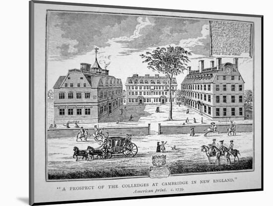 Harvard College, Cambridge, Massachusetts C.1739 (Litho)-American-Mounted Premium Giclee Print