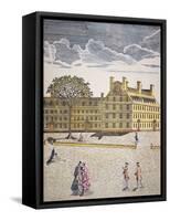 Harvard College, Cambridge, Massachusetts C.1740 (Colour Litho)-American-Framed Stretched Canvas