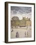 Harvard College, Cambridge, Massachusetts C.1740 (Colour Litho)-American-Framed Giclee Print