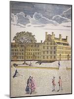 Harvard College, Cambridge, Massachusetts C.1740 (Colour Litho)-American-Mounted Giclee Print