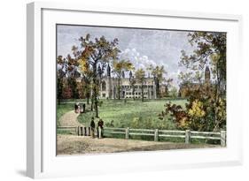 Harvard College in Cambridge, Massachusetts, 1870s-null-Framed Giclee Print