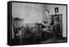 Harvard Grad Student Studies as His Desk, Ca. 1938-null-Framed Stretched Canvas