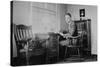 Harvard Grad Student Studies as His Desk, Ca. 1938-null-Stretched Canvas