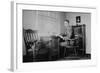 Harvard Grad Student Studies as His Desk, Ca. 1938-null-Framed Photographic Print