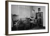 Harvard Grad Student Studies as His Desk, Ca. 1938-null-Framed Photographic Print