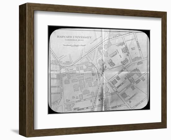 Harvard University Campus Map, Cambridge, Massachusetts, USA, Late 19th or Early 20th Century-null-Framed Giclee Print