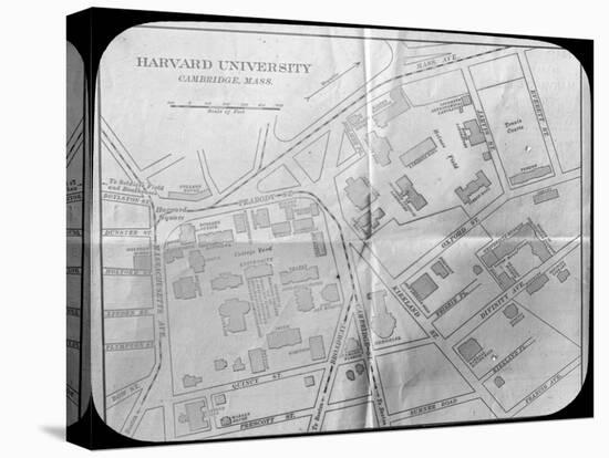 Harvard University Campus Map, Cambridge, Massachusetts, USA, Late 19th or Early 20th Century-null-Stretched Canvas