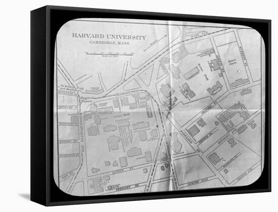 Harvard University Campus Map, Cambridge, Massachusetts, USA, Late 19th or Early 20th Century-null-Framed Stretched Canvas