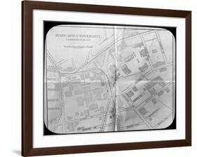 Harvard University Campus Map, Cambridge, Massachusetts, USA, Late 19th or Early 20th Century-null-Framed Giclee Print