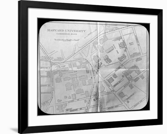 Harvard University Campus Map, Cambridge, Massachusetts, USA, Late 19th or Early 20th Century-null-Framed Giclee Print