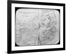 Harvard University Campus Map, Cambridge, Massachusetts, USA, Late 19th or Early 20th Century-null-Framed Giclee Print