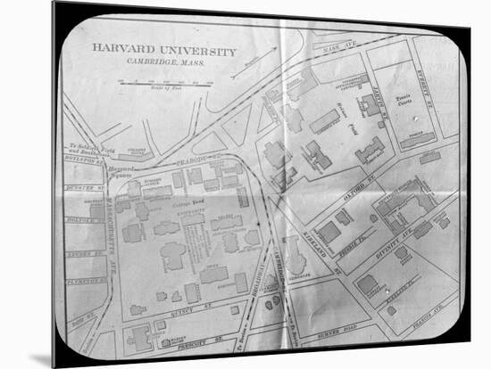 Harvard University Campus Map, Cambridge, Massachusetts, USA, Late 19th or Early 20th Century-null-Mounted Giclee Print