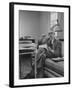 Harvard University Professor Christopher Dawson Sitting in His Study-Dmitri Kessel-Framed Photographic Print