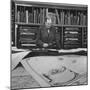 Harvard University Professor Sammuel Eliot Morison Studying a Map in One of Harvard's Libraries-Dmitri Kessel-Mounted Premium Photographic Print