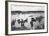 Harvard vs. Yale Rowing Crew Race Photograph - New London, CT-Lantern Press-Framed Art Print