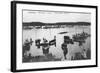 Harvard vs. Yale Rowing Crew Race Photograph - New London, CT-Lantern Press-Framed Art Print