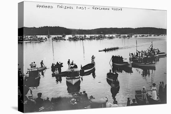 Harvard vs. Yale Rowing Crew Race Photograph - New London, CT-Lantern Press-Stretched Canvas