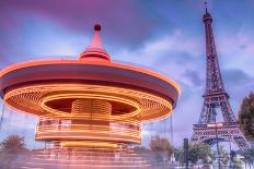 Carrousel with Eiffel Tower-harvepino-Mounted Photographic Print