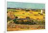 Harvest at La Crau with Montmajour in the Background-Vincent van Gogh-Framed Art Print