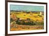 Harvest at La Crau with Montmajour in the Background-Vincent van Gogh-Framed Art Print