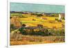 Harvest At La Crau with Montmajour In The Background-Vincent van Gogh-Framed Art Print