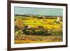 Harvest At La Crau with Montmajour In The Background-Vincent van Gogh-Framed Art Print