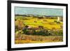 Harvest At La Crau with Montmajour In The Background-Vincent van Gogh-Framed Art Print