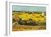 Harvest At La Crau with Montmajour In The Background-Vincent van Gogh-Framed Premium Giclee Print